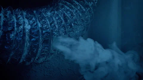 Ventilation Pipe Leaking In The Dark 2 Shots Stock Footage 308972412