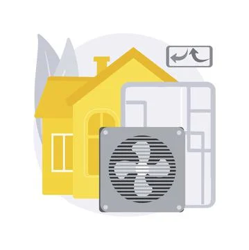 Ventilation system abstract concept vector illustration. Stock Illustration