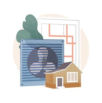 Ventilation system abstract concept vector illustration. Stock Illustration