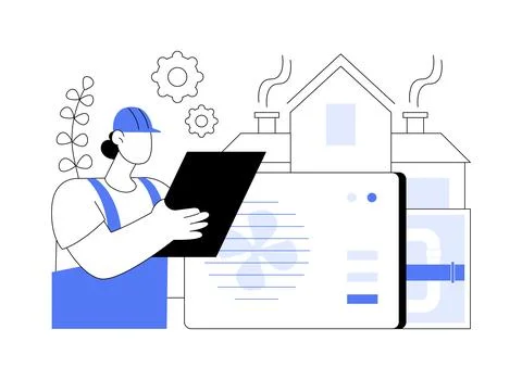 Ventilation system abstract concept vector illustration. Illustrazione stock