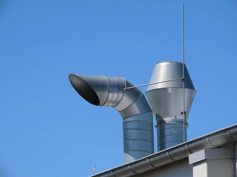 Ventilation system chimneys Foto stock