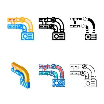 Ventilation system color icon stylized vector Illustrazione stock
