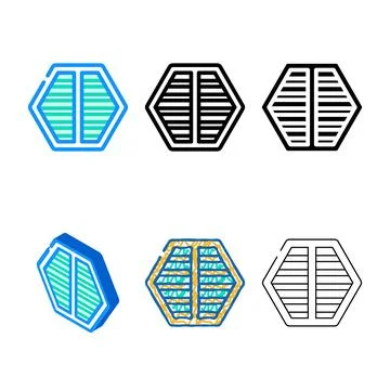 Ventilation system color icon vector types Stock Illustration