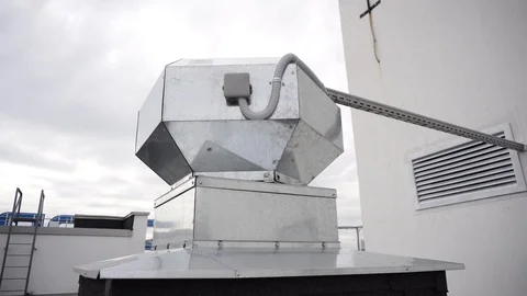 Ventilation system, heating and conditioning. Air cleaning, climate control Stock-Footage 122559740