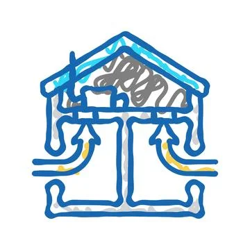 Ventilation system icon doodle illustration Illustrazione stock