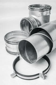 Ventilation system items on white background Stock Photos