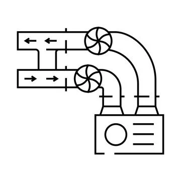 Ventilation system line icon vector illustration Illustrazione stock