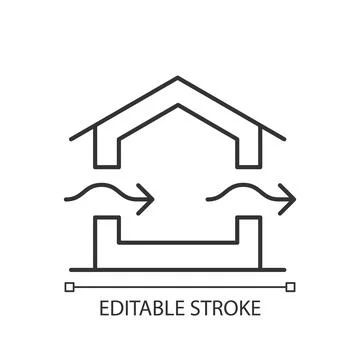 Ventilation system linear icon 스톡 일러스트