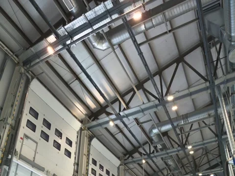 Ventilation system in modern industrial building Video stock 76466406