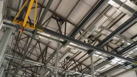 Ventilation system in modern industrial building Stock Footage 76466509