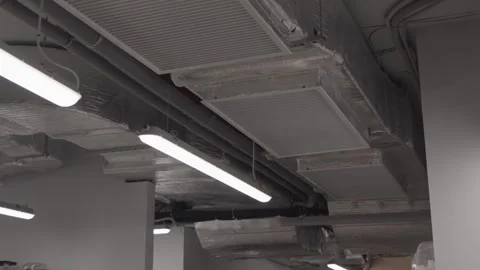 Ventilation system pipes in the restaurant kitchen 스톡 동영상 306436391