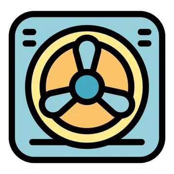 Ventilation system providing cooling and air circulation with rotating fan Ilustración de archivo