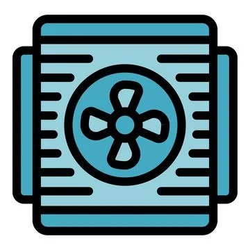Ventilation system providing cooling with powerful fan blades rotating Stock Illustration
