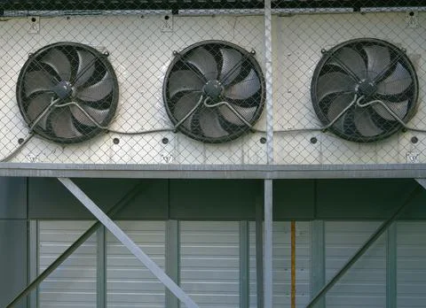 The ventilation system of the store is front view. Stock Photos