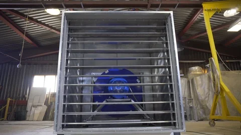 Ventilation system unit, big box with air conditioning, filtering, cleaning Stock Footage 122559480