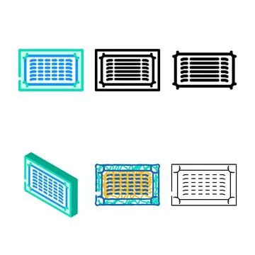 Ventilation variations grille color icon vector イラスト素材