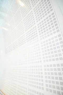 Ventilation, wall design and architecture pattern for art, abstract space or Stock Photos