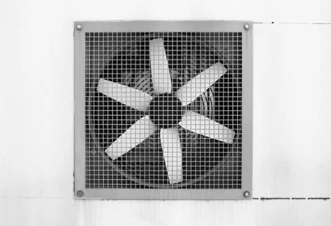 Ventilator behind grid. Stock Photos