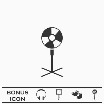 Ventilator, blower, propeller icon flat Stock Illustration