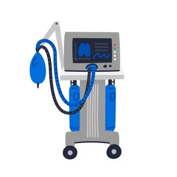 Ventilator Medical Machine. Ventilator machine used to assist breathing Stock Illustration