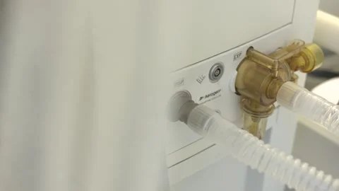 Ventilator oxygen tube Stock Footage 158422192