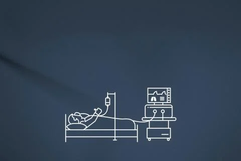 Ventilator of the patient by the bedside. Stock Illustration