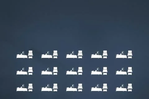 Ventilator of the patient by the bedside. Stock Illustration