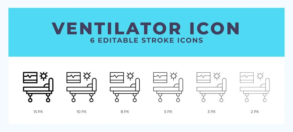 Ventilator vector icon for web and app. Editable stroke vector illustration Stock Illustration