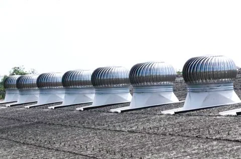 Ventilators on the roof Stock Photos