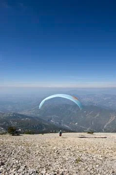 Ventoux paraglider launch Stock Photos