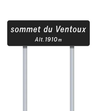 Ventoux summit road sign Stock Illustration