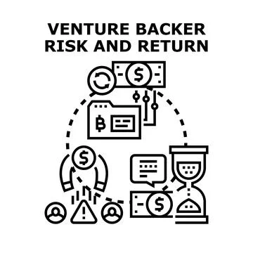 Venture backer risk and return analysis process Stock Illustration