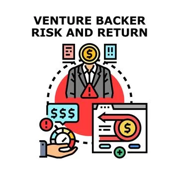 Venture backer risk and return investment concept Stock Illustration