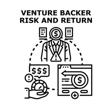 Venture backer risk and return investment concept Stock Illustration