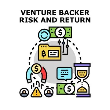 Venture backer risk and return analysis process Stock Illustration
