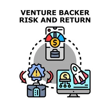 Venture backer risk and return investment concept 스톡 일러스트