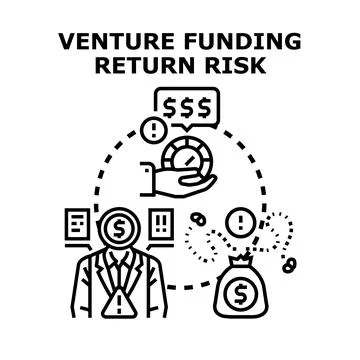 Venture funding return risk concept investing income Illustrazione stock