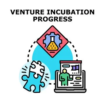 Venture incubation progress concept for new startup development Illustrazione stock