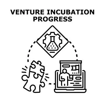 Venture incubation progress concept for new startup development Stock Illustration