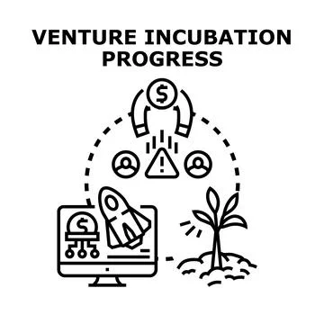 Venture incubation progress evolving startup concept イラスト素材