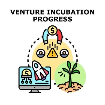 Venture incubation progress evolving startup concept Stock Illustration