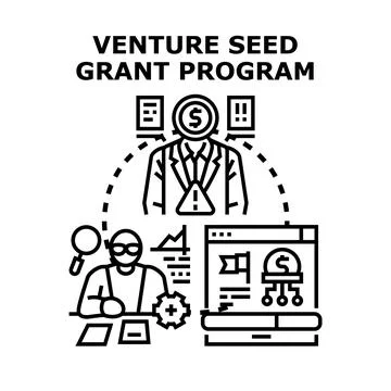 Venture seed grant program application concept Stock Illustration