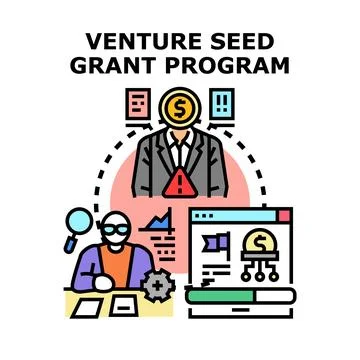 Venture seed grant program application concept Stock Illustration