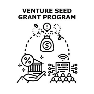 Venture seed grant program concept illustration Stock Illustration