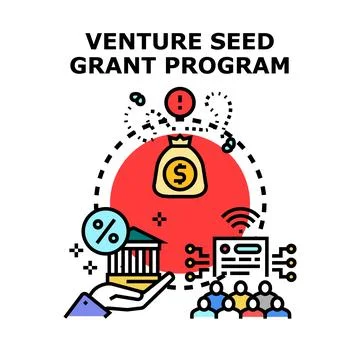 Venture seed grant program concept illustration Illustrazione stock