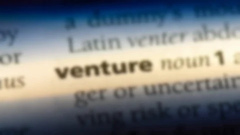 Venture word in a dictionary. Stock Footage 99563507