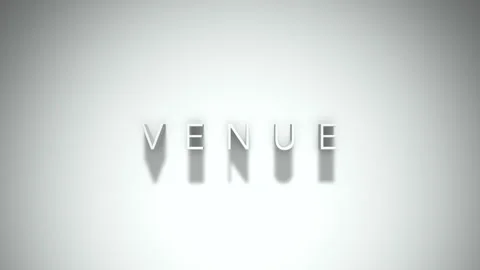 Venue 3D title animation with shadows on a white background Stock Footage 297797650