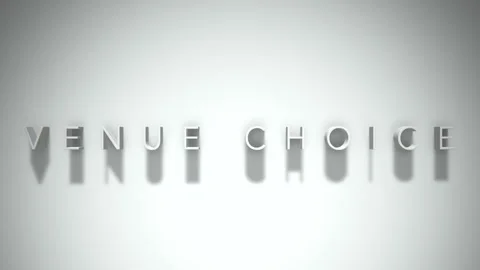 Venue choice 3D title animation white text on a white background Stock Footage 299823867