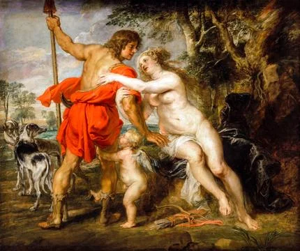 Venus and Adonis.. Stock Illustration