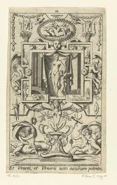 Venus and Amor in a rectangular frame; Gods and Goddesses. At the bottom i... Stock Photos